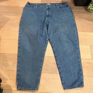 LL BEAN WOMENS FLANNEL LINED ORIGINAL FIT RELAXED JEANS 24W WARM AND COZY